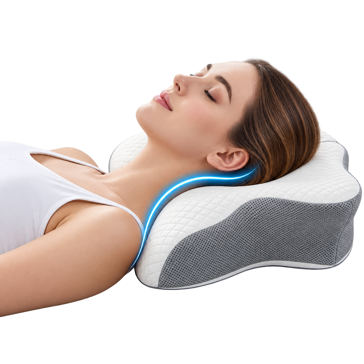 Almohada Cervical Ergonómica de Espuma Viscoelástica