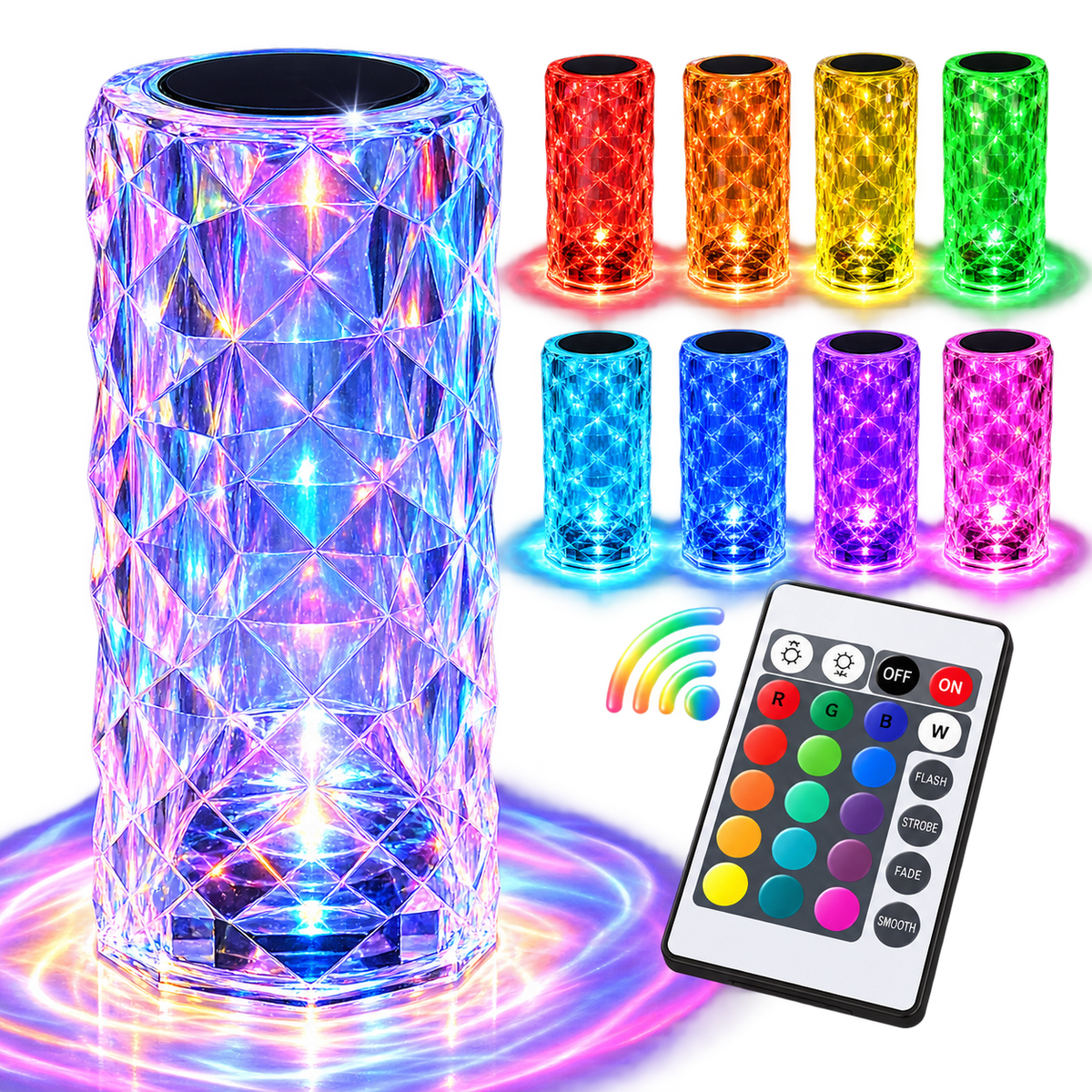 Lámpara LED Efecto Cristal